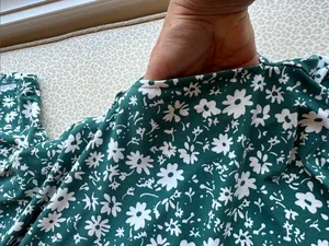 Green Floral Maxi Dress with White Daisy Floral Print Pockets size 2XL thumbnail 15