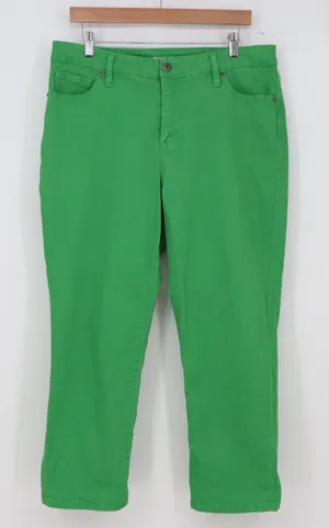 Style & Co Capri Pants Womens 14 Curvy Capri Green Stretch Cropped Excellent thumbnail 1