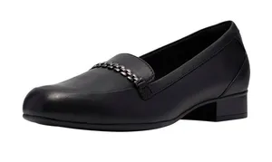 NWT Clarks Juliet Mia Leather Loafer Flat 26186950 Black 5.5M thumbnail 1