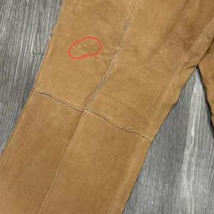 VTG Y2K Metrostyle Tan Suede Leather Patchwork Flare Pants 14 Boho Western Moto thumbnail 5