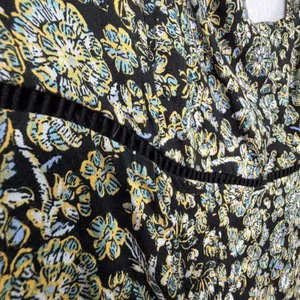 Free People Bohemian Mini Dress Black‎ Floral Babydoll Long Sleeve Womens 0 thumbnail 8