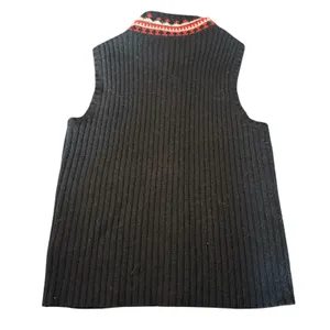 Lauren Ralph Lauren Fair Isle‎ Knit Vest Full Zip Women Size L Red Black White thumbnail 4