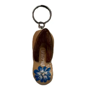 Hawaiian Aloha Flip Flop Key Chain Charm‎ Brown thumbnail 5