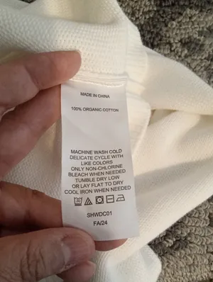 Quince Organic Cotton Mock Neck Sweater Ivory Long Sleeve Womens Small thumbnail 4