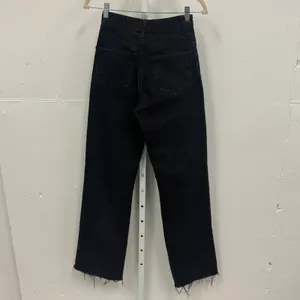 Zara Women's High Rise Straight Leg Distressed Jeans‎ Raw Hem Sz 4 6688/027/800 thumbnail 7
