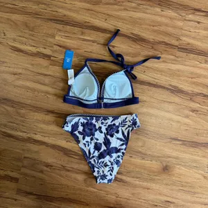 Cupshe Womens Blue Floral High Waisted Bikini Set Navy‎ Blue Medium thumbnail 10