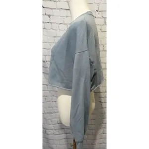 Garage light blue cropped crewneck sweatshirt Long Sleeve Size Small thumbnail 2