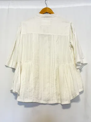Free People We the Free Willow Button Down Ivory NWT size Small Light Boxy Airy thumbnail 7