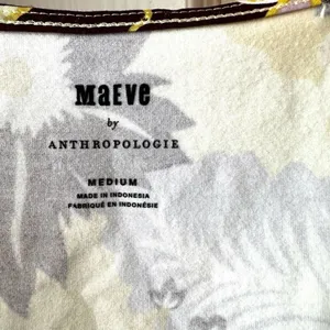 Maeve Anthropologie cinched yellow floral flutter sleeve tie top thumbnail 7