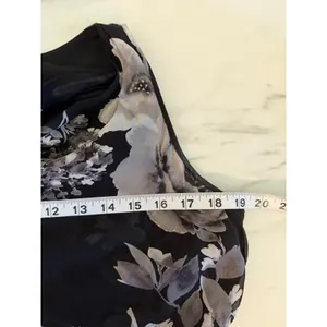 Spenser‎ Jeremy Silk Floral Maxi Dress Black White Beaded Cowl Neck Sz 6 thumbnail 12