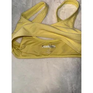 Frankies Bikinis Yellow Connor Luxe Ribbed Scoop Bikini Top thumbnail 3