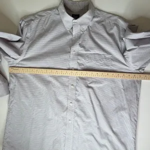 Vince Striped Band Collar Tunic Shirt Size XL Cotton Popover‎ Minimalist Capsule thumbnail 9