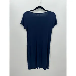 Garnet Hill Womens Blue T-Shirt‎ Dress Pockets Size XS Stretch Modest Comfort thumbnail 2