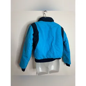 Woolrich vintage woman’s size large Blue Puffer Jacket Navy coat zip up 90s thumbnail 3
