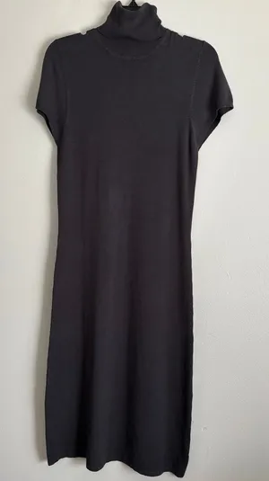 Zara Gray Knit Turtleneck Sweater Dress Size L thumbnail 1