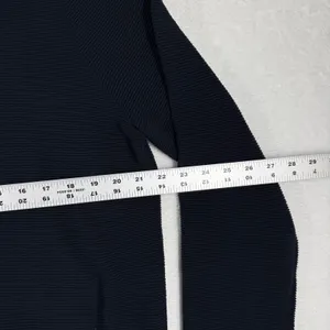 Theory Avell FZ Breach Navy Blue Ribbed Cotton Full Zip Mock Neck Sweater‎ XL thumbnail 3