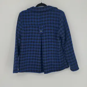 Lulu B Women's Blue Black Houndstooth Jacket Size Small Long Sleeve Button Front thumbnail 9