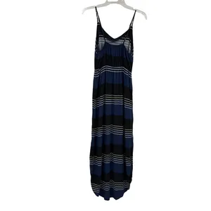 Old Navy Stripe Maxi Sundress Sz XS Coastal Preppy Boho Beach Navy Slip Minimal thumbnail 5