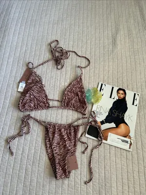 Dippin’ daisy’s Ris-k swim animal print cheeky sexy bikini set M anthro thumbnail 2