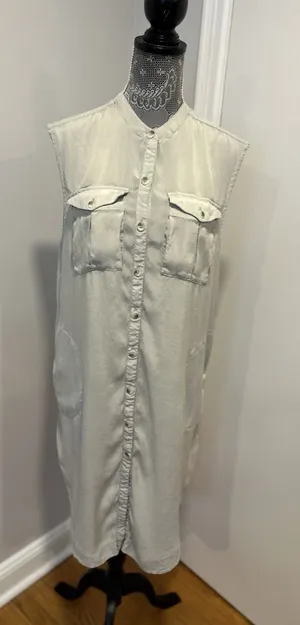 Free People Sz: S We The Free Lightweight Sleeveless Button Front Dress Pockets thumbnail 1
