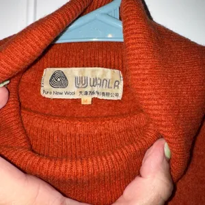 32 | Vintage Wanla Pure New Wool Turtleneck Sweater Burnt Orange Womens M‎ thumbnail 3
