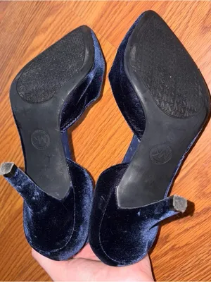 Michael Kors Blue Velvet Women's heels with Cutout Detail thumbnail 6