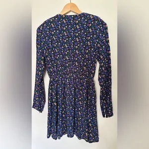 Zara Mini‎ Dress | Boho Floral Print | Women’s XS | Shoulder Pads | Long Sleeve thumbnail 10