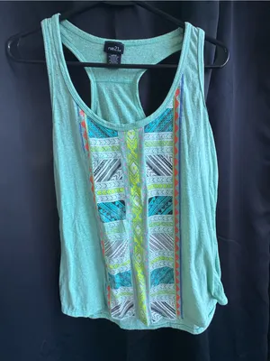 #020 Rue21 Mint Green Graphic Racerback Tank — Large thumbnail 2