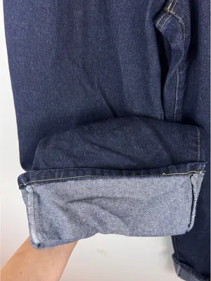 Edikted Dark Wash Cuffed Baggy Wide Leg Jeans Y2K Denim Size XS thumbnail 8
