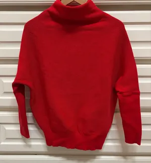 Bluivy Red Mock Turtleneck Knit Sweater Size M thumbnail 1
