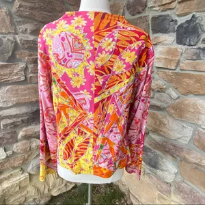 Sandy Starkman Boho Floral Jacket Pink Size L thumbnail 7