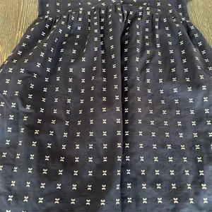 Madewell V-Neck Dolman Sleeve Mini Babydoll Dress Navy Textured Dot Women's thumbnail 2