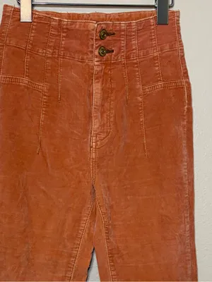 We The Free Jayde Cord Flare in Cognac FREE PEOPLE high rise flare 26 70s fall thumbnail 5