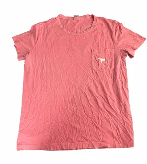 Victoria's Secret PINK Short Sleeve Pocket T-Shirt Coral Pink Script Logo Large thumbnail 1