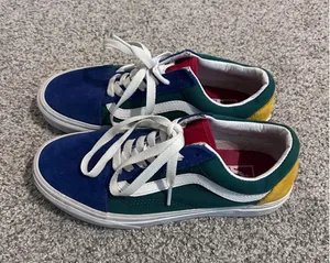 Vans Old Skool‎ Colorblock Suede Canvas Low Top Sneakers Women Size 7 thumbnail 1