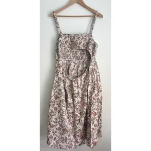 Old Navy Fit Flare Sleeveless Cotton-Poplin Smocked-Bodice Dress 2X Boho Beachy thumbnail 6
