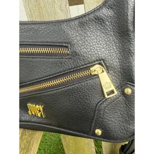 Juicy Couture Black Faux Leather‎ Moto Chic Crossbody Shoulder Bag Zipper NWOT G thumbnail 3