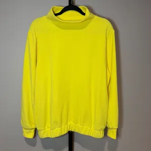 Dudley‎ Stephens Baldwin Mock Neck Turtleneck Sweatshirt Sunshine Yellow Medium thumbnail 2