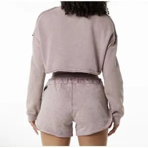 Alphalete Women's Terry Oversized Crop Pullover - Rose Quartz , Size Small thumbnail 2