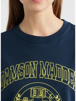 NWT Damson Madder Collegiate Oversized Graphic T-Shirt | Vintage Style Tee thumbnail 4