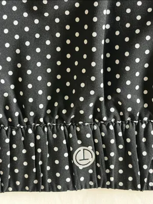 TALBOTS Athletic Skort Black with White Polka Dots & Side White Stripe Medium thumbnail 5