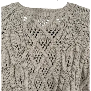 Alfred Sung‎ Sport Vintage Cable Knit Fisherman Crew Neck Sweater Size Small thumbnail 6