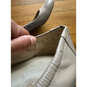 Naturalizer Taupe Leather Wedge Heels 7M Comfort Classic Peeling Inside thumbnail 6