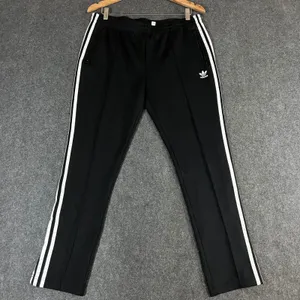 Adidas Originals Women Black 3-Stripe Track Pants Trefoil Logo Size L BK0017 thumbnail 1