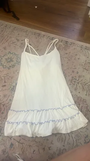 Halara Ruffle Hem White Athletic Dress thumbnail 2