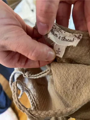 Hem & Thread Tan Textured Button-Front Jumpsuit thumbnail 3