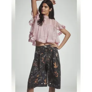 Anthropologie Ruched Poplin Gaucho Pants thumbnail 3