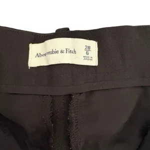 Abercrombie & Fitch Sloane Tailored Wide Leg Pants Black Pleated High‎ Rise 28/6 thumbnail 6