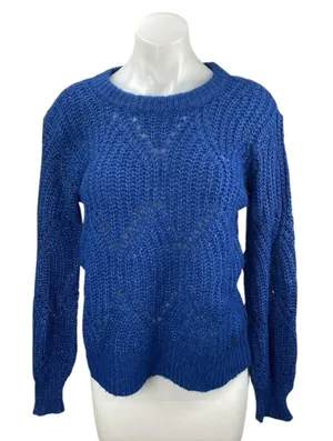 Abercrombie & Fitch Women's Blue Long Sleeve Crew Neck Pullover Sweater Top S thumbnail 1