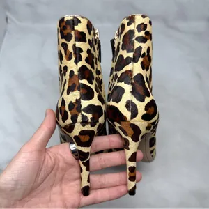 NEW Sophia Webster Rizzo Leopard Calf Hair Pointed Toe Mid Height Ankle Boots 37 thumbnail 9